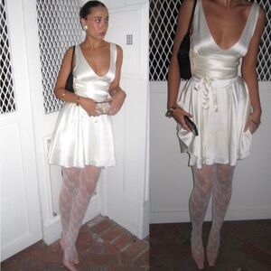 HOUSE OF CB 'Shiema' Ivory Floaty Mini Dress size S